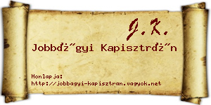 Jobbágyi Kapisztrán névjegykártya